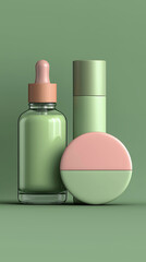 ミントグリーンのナチュラルコスメセット