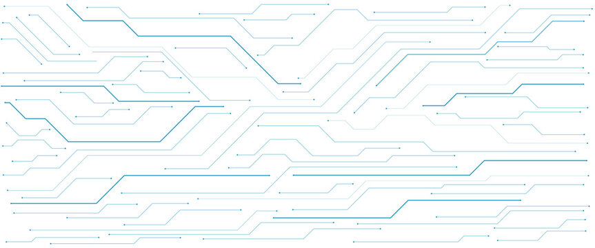 Abstract digital technology futuristic internet network speed connection white and blue background. Technology background with crossed lines and dots