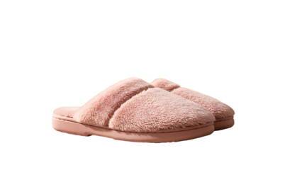 A soft pink knitted baby bootie isolated on transparent background