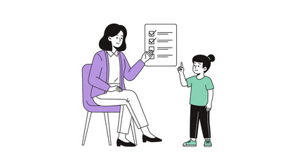 Educational Consultation Scene Between a Female Professional and a Young Student in a Modern Setting