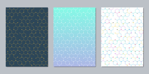 Abstract geometric background with hexagons shape pattern for a business brochure or cover book, page layout, flyer design, and poster template