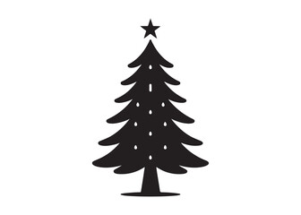 christmas tree logo silhouette vector, Pine tree logo icon silhouette, Christmas Tree logo design vector illustration, vector silhouette of a pine tree logo silhouette on white background.