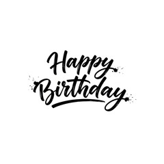 Happy birthday text isolated on white background