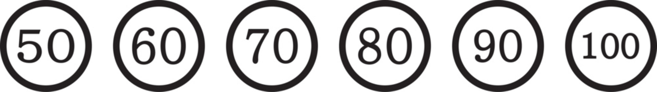 icon with   nomber    10. Planning  50.60.70.80.90.100.  icon.