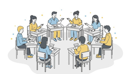 diverse group of students engaged in a classroom discussion during a seminar or group study session