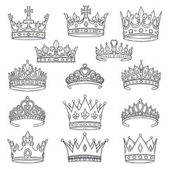 Collection of Ornate Crown Designs for Royalty and Nobility. © Roni