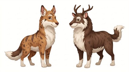 Floating 2D fox plays violin while hedgehog juggles stars around crescent moon in dreamy pastel night sky.
