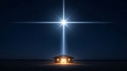 Bright star shines over humble barn