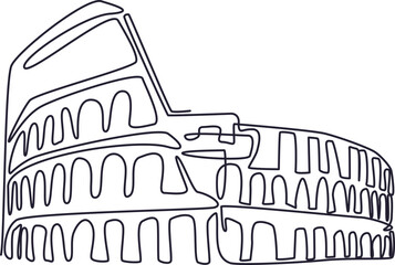 Colosseum Rome Italy Line Art