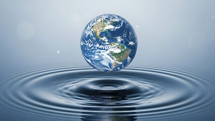 Earth floating on water