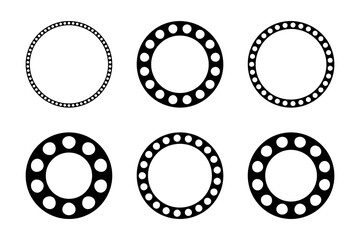 Set of Geometric Circle Design Elements Set. Abstract Round Shapes.
