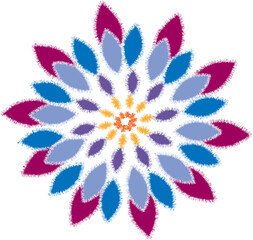 Abstract flower with jagged edges as a design element for fashion prints