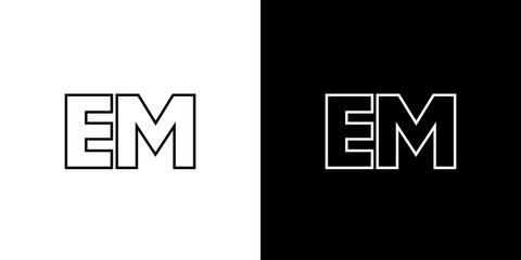 Letter E and M, EM logo design template. Minimal monogram initial based logotype.