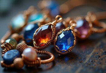 Unique Wire Wrapped Jewelry with Sparkling Gemstone Beads and Intricate Metalwork
