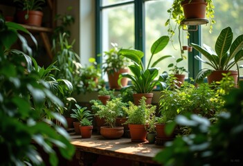 Vibrant Indoor Jungle Plant Collection with Parent Nurturing Greenery under Natural Light