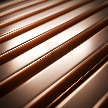 Copper Rails Abstract Texture, Parallel Structures in a Linear Arrangement