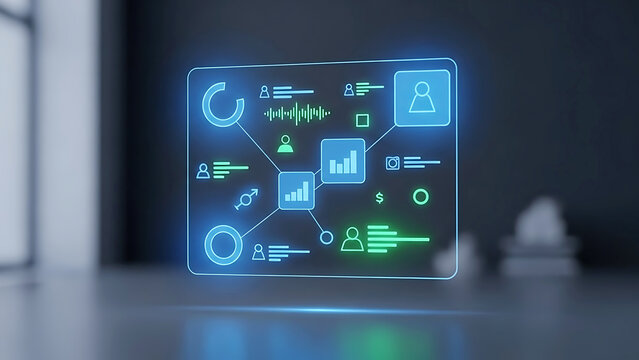 Digital interface displaying data analytics
