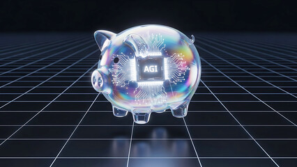 Digital piggy bank with agi logo