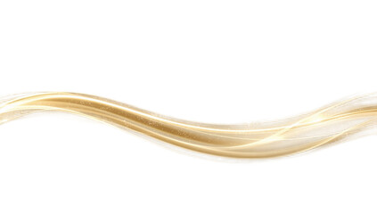 Graceful, luminous golden digital waves undulate across a minimalist white canvas, embodying fluid motion and radiant energy in an abstract, modern illustration