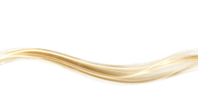 Graceful, luminous golden digital waves undulate across a minimalist white canvas, embodying fluid motion and radiant energy in an abstract, modern illustration