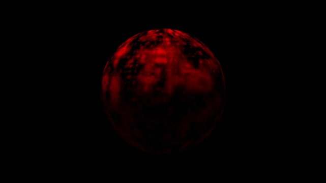 3d model sphere to represent the destruction of earth and natural resources.red rotating earth concept to denote destruction of nature and increasing global warming.climate change and global disaster.