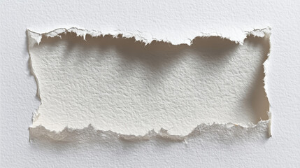 Textured White Paper Tear Revealing Blank Space with Rough Edges Isolated on Transparent Background PNG for Creative Design, Mockup, Scrapbooking
