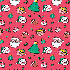 Colorful funny christmas pattern
