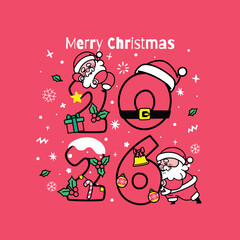 Hand drawn changing year 2026 illustration