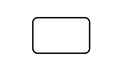 Naklejka premium Rounded rectangle outline icon isolated on white background. simple geometric shape vector.