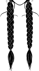 Wavy Fashion Hair Woman Vector Silhouette Illustration
