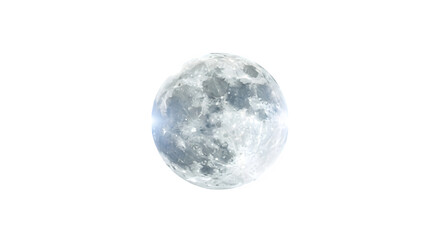 Detailed full moon isolated against a black background for compositing and design isolated on transparent background