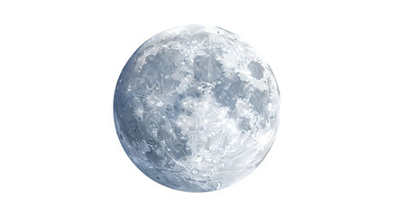 Detailed full moon texture showing craters and lunar surface isolated on transparent background