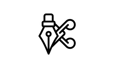 Pen and abstract shape icon representing creativity, design, and artistic expression.