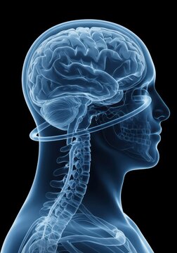 Clear protective fluid flowing around the spinal cord and brain. Essential for central nervous system health, cushioning, and vital circulation, system, diagram, medical imaging