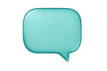 3d turquoise speech bubble representing communication, social networking, chat, and digital dialogue