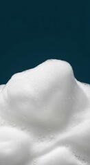 Luxurious white cleansing soap foam bubbling up against a clean background, symbolizing hygiene, freshness, and germ defense, background, purifying, health