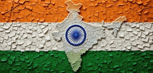 India flag painted on a wall. Patriotic background. National flag of India AI generated India flag painted on a wall. Patriotic