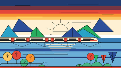 vector illustration of a mountain landscape