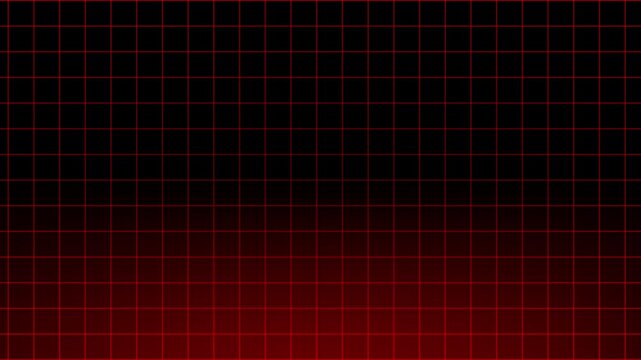 Abstract red background with squares grid line animation. Animated waving white wireframe grid line. Loop abstract motion animation.