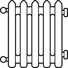 oil filled radiator   oil heater line art vector illustration on transparent background