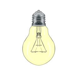 illustration of a light bulb without a background