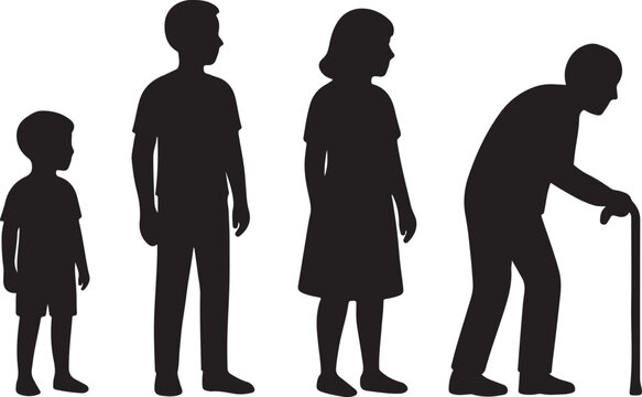 Age distribution icon showing population demographics by age groups for statistics, research, and analysis.