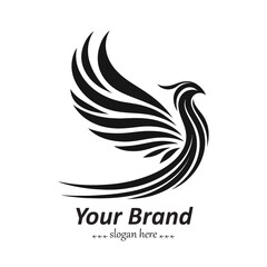 Phoenix Icon Collection &ndash; Mythical Fire Bird Black Logo Designs