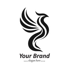 Fototapeta premium Phoenix Icon Collection – Mythical Fire Bird Black Logo Designs