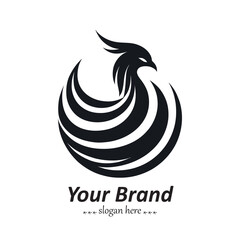 Obraz premium Phoenix Icon Collection – Mythical Fire Bird Black Logo Designs