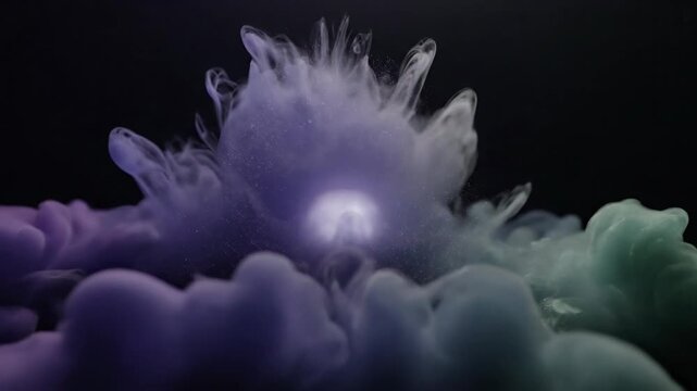 Colorful Smoke Explosion with Light Effect.