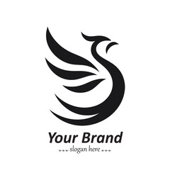 Obraz premium Phoenix Icon Collection – Mythical Fire Bird Black Logo Designs