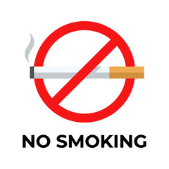 No smoking sign prohibiting cigarettes in public areas