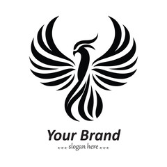 Obraz premium Phoenix Icon Collection – Mythical Fire Bird Black Logo Designs