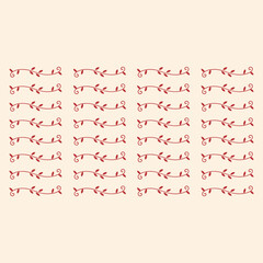 Red Floral Vine Decorative Borders on White Background